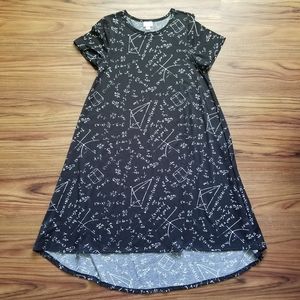 Lularoe Carly Dress Sz S Black White Math Algebra